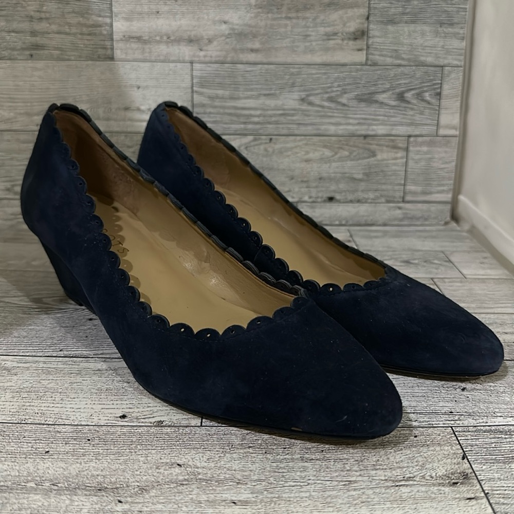 Talbots blue suede heel shoes size 8
